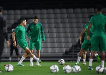 المنتخب الوطني المغربي الرديف يخوض آخر حصة تدريبية قبل لقاء فلسطين في كأس العرب “فيفا”