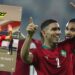 مبابي يتفاعل مع هدف حكيمي في مرمى الغابون