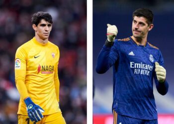 حارس ريال مدريد يهنئ بونو بعد فوزه بجائزة “زامورا”