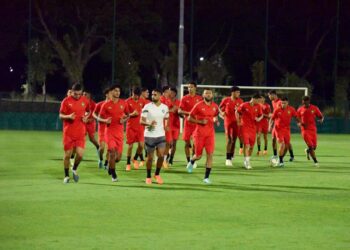 المنتخب الاولمبي يخوض اخر حصة تدريبية قبل مواجهة غينيا
