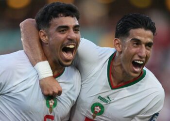شادي رياض يسجل أول أهدافه الدولية في مباراة المغرب والكونغو برازافيل