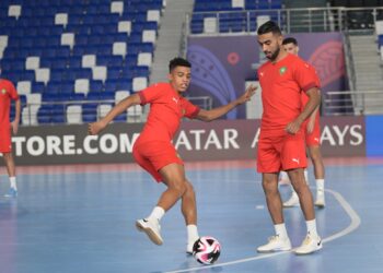 المنتخب المنتخب الوطني لكرة القدم داخل القاعة يُجري آخر حصة تدريبية قبل لقاء إيران