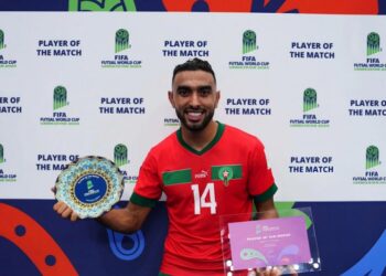 إدريس رايس الفني أفضل لاعب في مباراة أسود الفوتسال أمام بنما