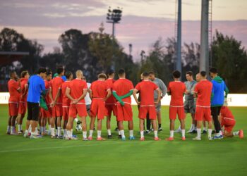 المنتخب الوطني يرفع من وتيرة التداريب قبل مواجهة إفريقيا الوسطى