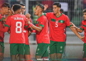 المنتخب المغربي ينهي الشوط الأول متقدما على إفريقيا الوسطى برباعية نظيفة