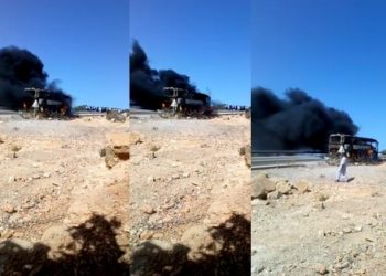 احتراق حافلة للركاب بين الصويرة وأكادير
