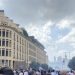 لبنانيون غاضبون يرفعون مشانق “يوم الحساب” في وسط بيروت بعد انفجار المرفأ