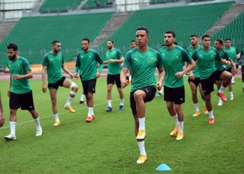 الحصة التدريبية الأخيرة قبل مباراة إفريقيا الوسطى
