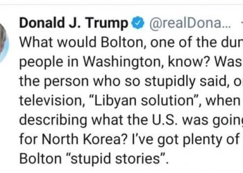 ترامب يصف جون بولتون بأغبى الناس