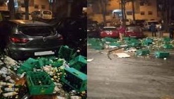 إيقاف سائق شاحنة تنقل المشروبات الكحولية انقلبت بالرباط