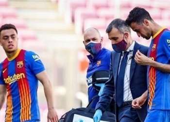 بوسكيتس يعاني من شرخ في الفك وحالته مطمئنة