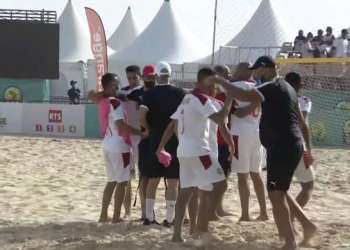 المنتخب الوطني لكرة القدم الشاطئية يفوز على نظيره المصري يتأهل لنصف نهاية بطولة إفريقيا