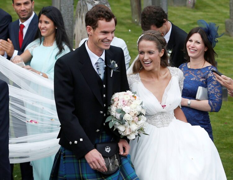 FILE PHOTO: Tennis player Andy Murray leaves the cathedral after his wedding to his fiancee Kim Sears in Dunblane, Scotland, April 11, 2015   REUTERS/Russell Cheyne/File Photo