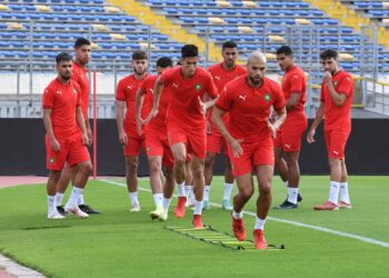 حصة تدريبية أخيرة للمنتخب الوطني المغربي الأول بالدار البيضاء قبل المباراة الثانية أمام غينيا بيساو