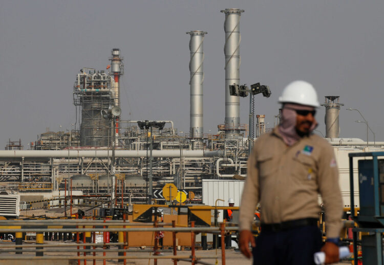 An employee looks on at Saudi Aramco oil facility in Abqaiq, Saudi Arabia October 12, 2019. REUTERS/Maxim Shemetov