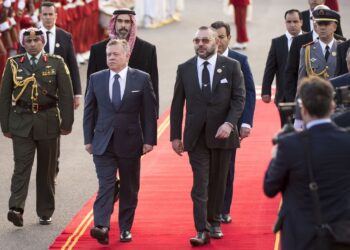 جلالة الملك  يهنئ ملك الأردن والملكة رانيا العبد الله