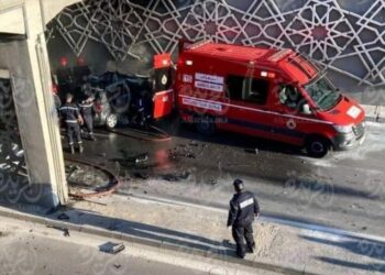 احتراق شخصين في حادثة سير داخل سيارتهما بطنجة