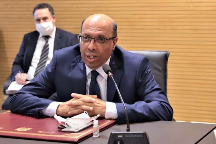 Le ministre délégué auprès du ministre de l'Intérieur, Noureddine Boutayeb, intervenant lors d'une réunion tenue avec les secrétaires généraux des ministères sur la loi 55.19 relatif à la simplification des procédures et des formalités administratives. 23102020 – Rabat