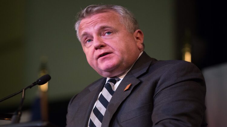 Acting US Secretary of State John Sullivan speaks during a media availability during the G7 Foreign Minister meeting in Toronto, Ontario on April 23, 2018. - The Group of Seven industrialized nations presented a stern common front against Russian aggression April 22, 2018 at their foreign ministers conference in Toronto.But for all the talk of resisting the "malign activities" of Vladimir Putin's Kremlin, Washington's European partners are still concerned that President Donald Trump will tear up the Iran nuclear deal. (Photo by Lars Hagberg / AFP)        (Photo credit should read LARS HAGBERG/AFP/Getty Images)