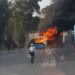 احتراق حافة للنقل الحضري بطنجة
