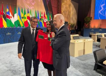 بايدن يشاهد مع رئيس وزراء المغرب مباراة بلاده ضد فرنسا