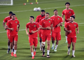 المنتخب الوطني يجري اخر​ حصة تدريبية قبل لقاء اسبانيا