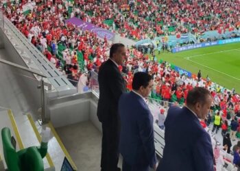 حموشي وبوريطة والمنصوري يتابعون من قطر مباراة المغرب وكندا