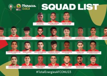 اللائحة الرسمية للمنتخب الوطني لأقل من 23 سنة المشاركة في كأس إفريقيا