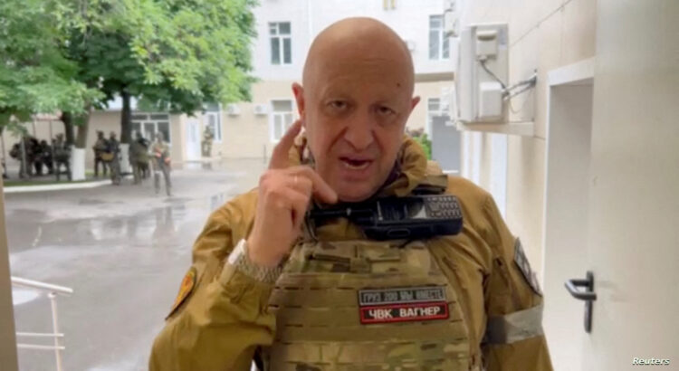 Founder of Wagner private mercenary group Yevgeny Prigozhin speaks inside the headquarters of the Russian southern army military command center, which is taken under control of Wagner PMC, according to him, in the city of Rostov-on-Don, Russia in this still image taken from a video released June 24, 2023. Press service of "Concord"/Handout via REUTERS ATTENTION EDITORS - THIS IMAGE WAS PROVIDED BY A THIRD PARTY. NO RESALES. NO ARCHIVES. MANDATORY CREDIT.     TPX IMAGES OF THE DAY