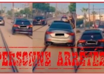 توقيف احد المتورطين في السياقة الاستعراضية بسكة ترامواي بالدارالبيضاء
