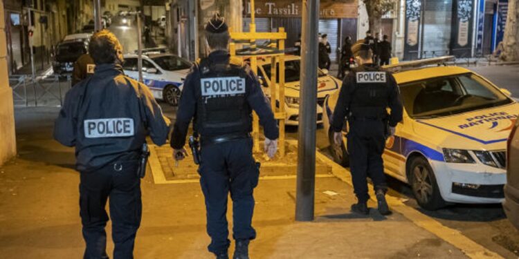MARSEILLE, FRANCE - OCTOBER 23: Police patrol to enforce the curfew on October 23, 2020 in Marseille, France. France's prime minister Jean Castex extended the curfew to further regions, now impacting a total of 46 million people, or two-thirds of the French population. As France battles with a second wave of infections and recording 1000 Covid-19 cases per hour. (Photo by Arnold Jerocki/Getty Images) (Photo by ARNOLD JEROCKI / GETTY IMAGES EUROPE / Getty Images via AFP)