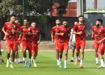 المنتخب الوطني يجري اخر حصة تدريبية قبل لقاء الكونغو الديموقراطية