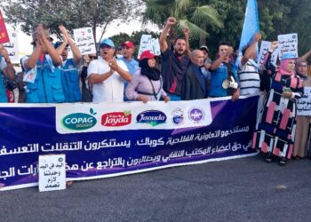 عمال تعاونية كوباك- جودة يحتجون أمام وزارة الفلاحة