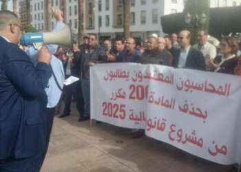 المحاسبون يحتجون على الحكومة أمام البرلمان ضد مالية 2025