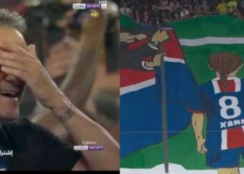 ما بين المجد والفقد.. لويس إنريكي يغالب دموعه أمام تيفو ابنته الراحلة في ليلة تتويج باريس بدوري الأبطال