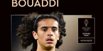 أيوب بوعدي ضمن قائمة المرشحين لجائزة “كوبا 2025” لأفضل لاعب شاب في العالم