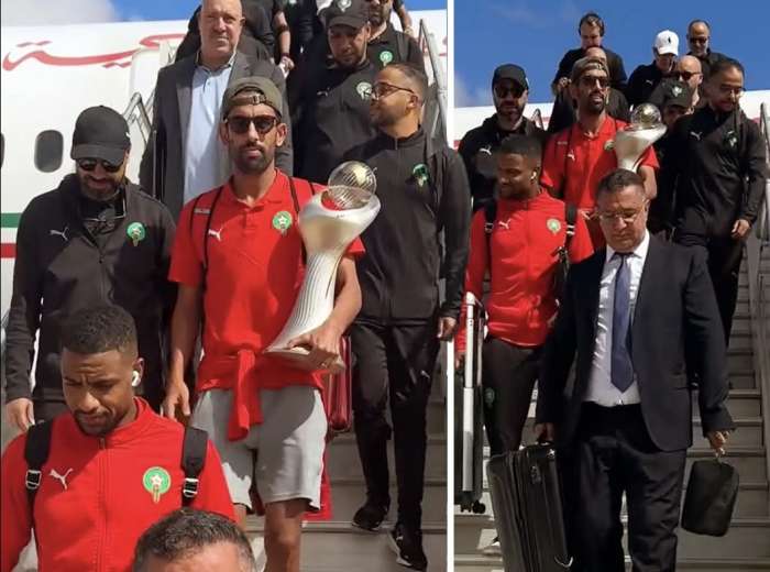 عناق وأهازيج ترافق عودة المنتخب المحلي بالكأس الإفريقية