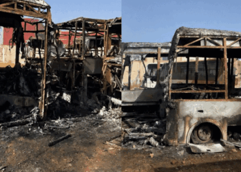 حريق يلتهم حافلات للنقل الحضري داخل مستودع بالحي الصناعي بوجدة